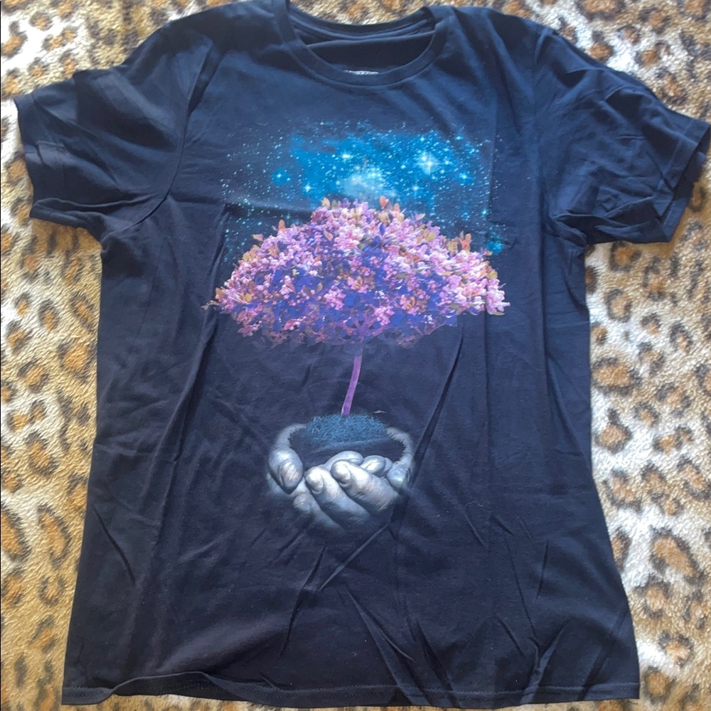 Men's Black Graphic T Shirt with Creation Design